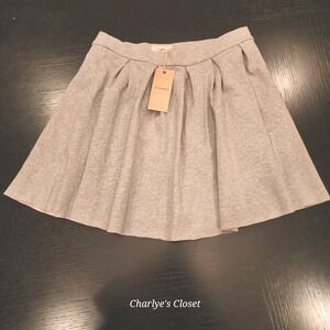 Freeway Gray Pleated Preppy Wool-look Lined Mini Skirt Sz M Twee Coquette Staple
